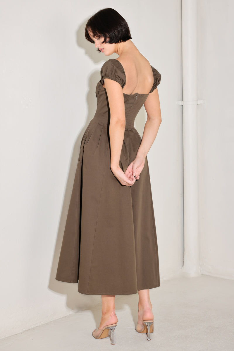 Cocktail Dresses Short Fitted Midi Cocktail Dress Flying Tomato FD1902 Brown