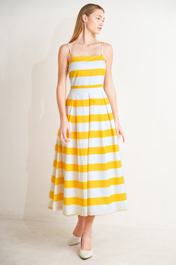 Square Neck Midi Woven Cocktail Garden Party A-Line Dress Flying Tomato FD1935