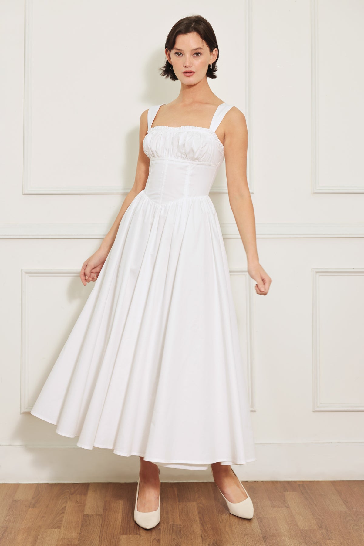 Wedding Dresses Bridal Short A Line Tea Length Wedding Dress Flying Tomato FD1984 White