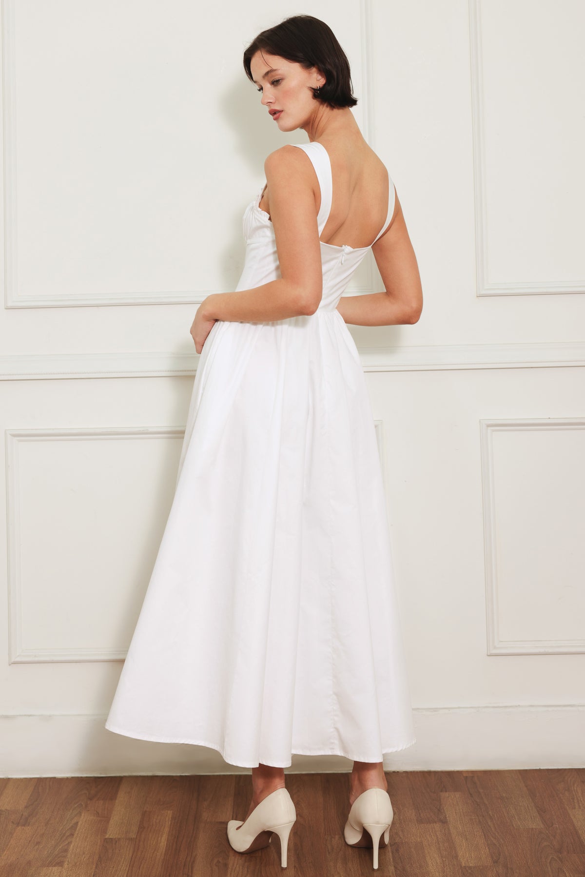 Wedding Dresses Bridal Short A Line Tea Length Wedding Dress Flying Tomato FD1984 White
