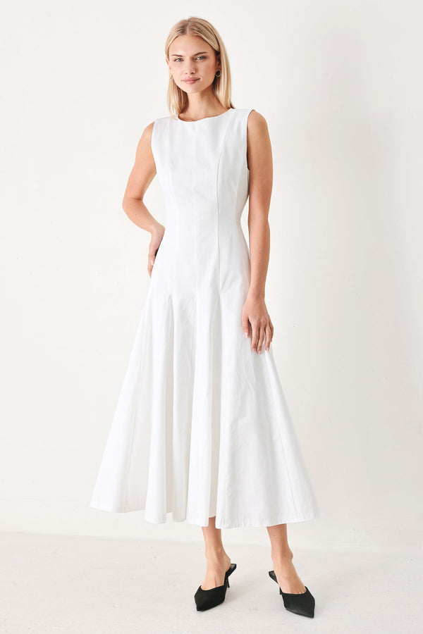 Bateau Tea-Length Crepe Wedding Dress A-Line Flying Tomato FD1986