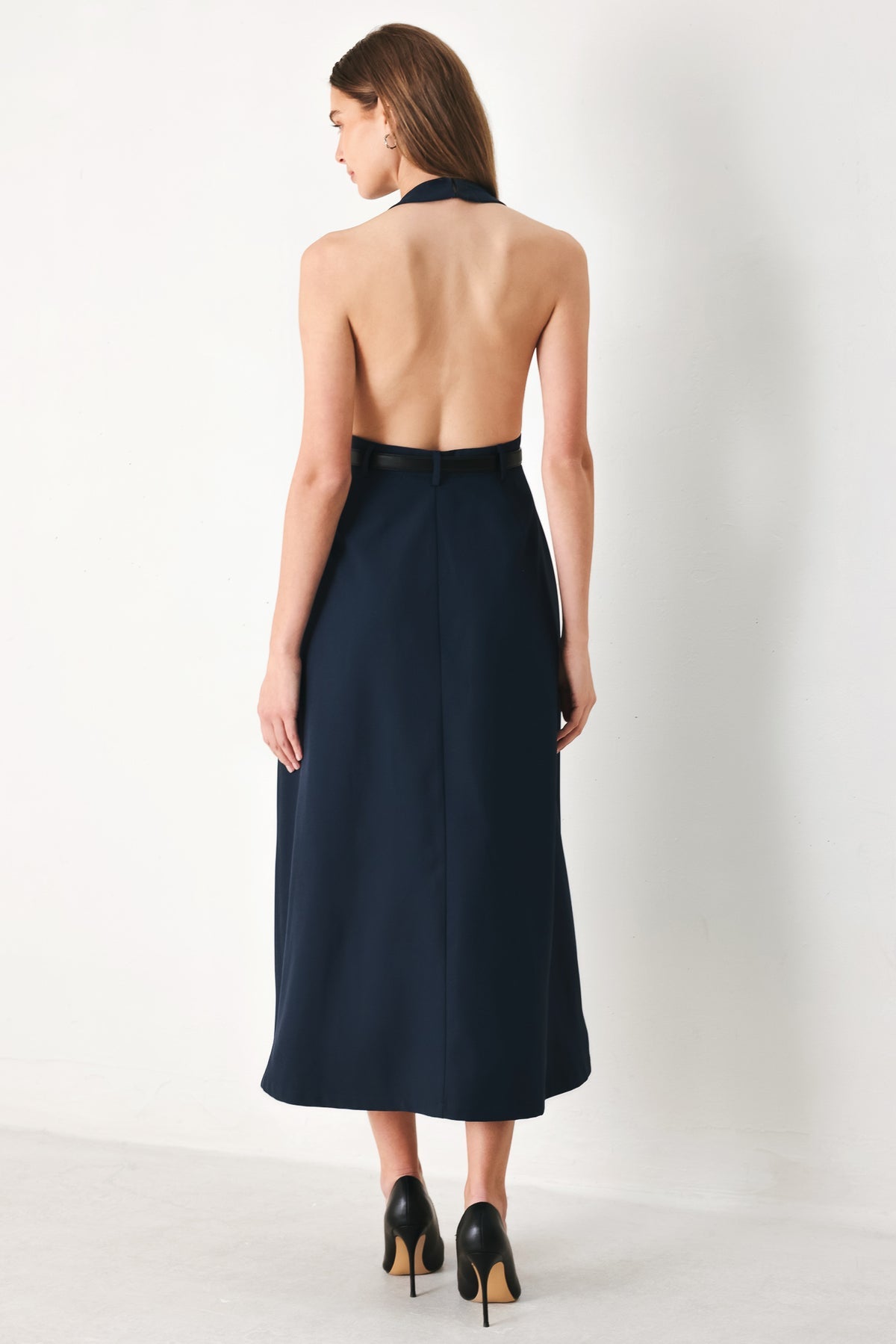 Halter Midi Crepe Evening A-Line Flying Tomato FD2105