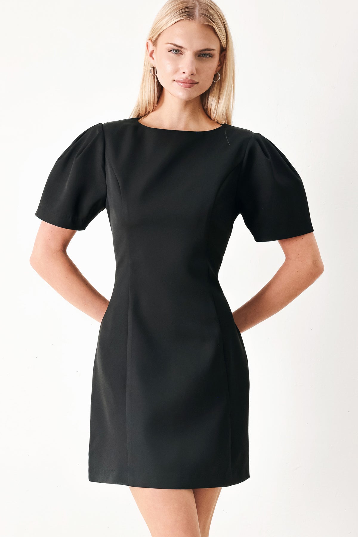 Bateau Mini Crepe Cocktail Sheath Flying Tomato FD2141