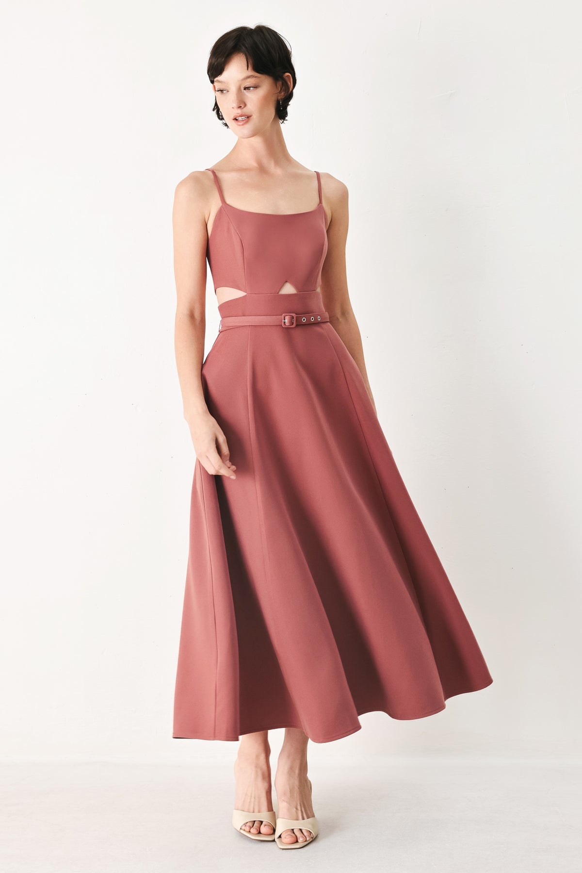 Square Midi Crepe Cocktail A-Line Flying Tomato FD2178