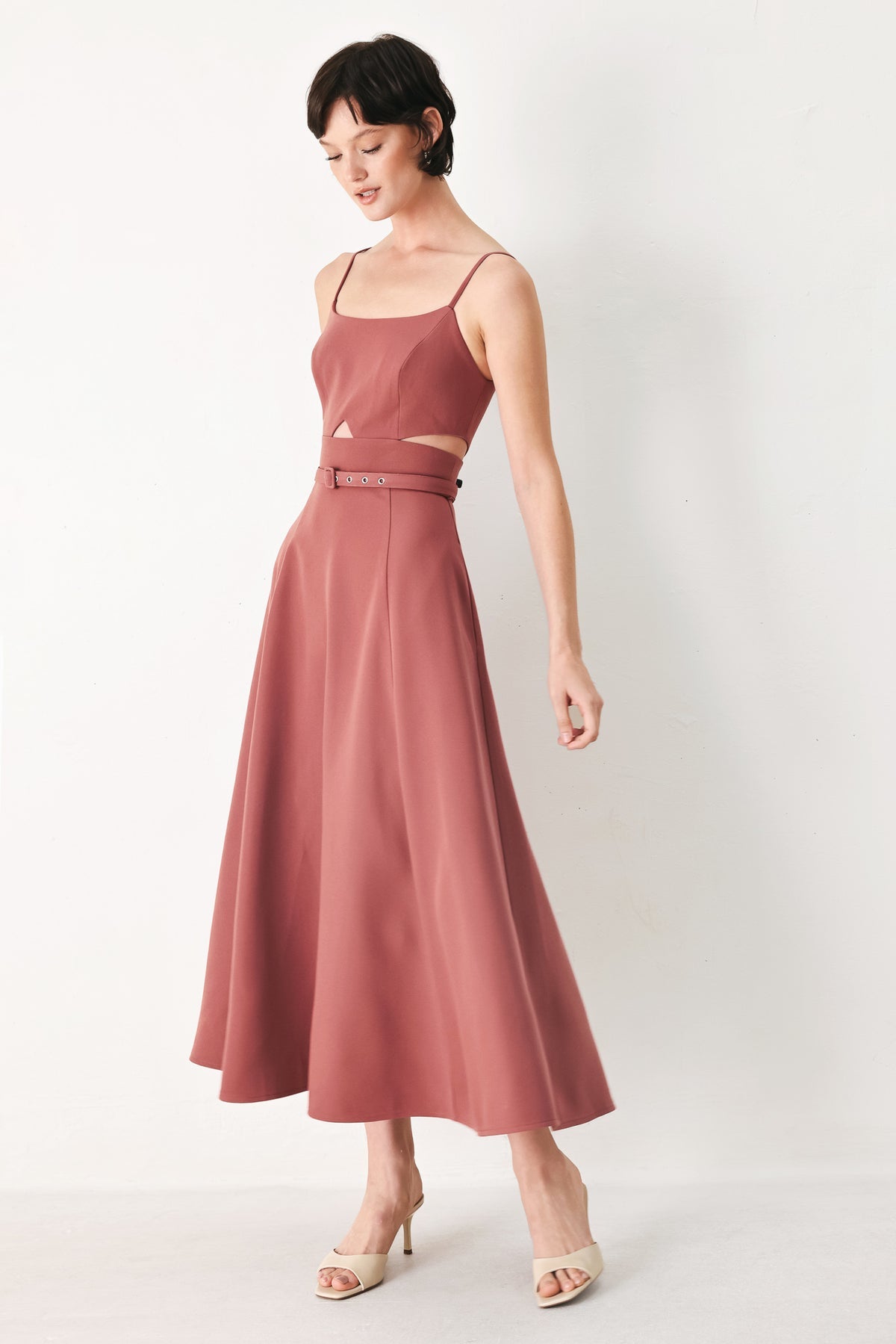 Square Midi Crepe Cocktail A-Line Flying Tomato FD2178