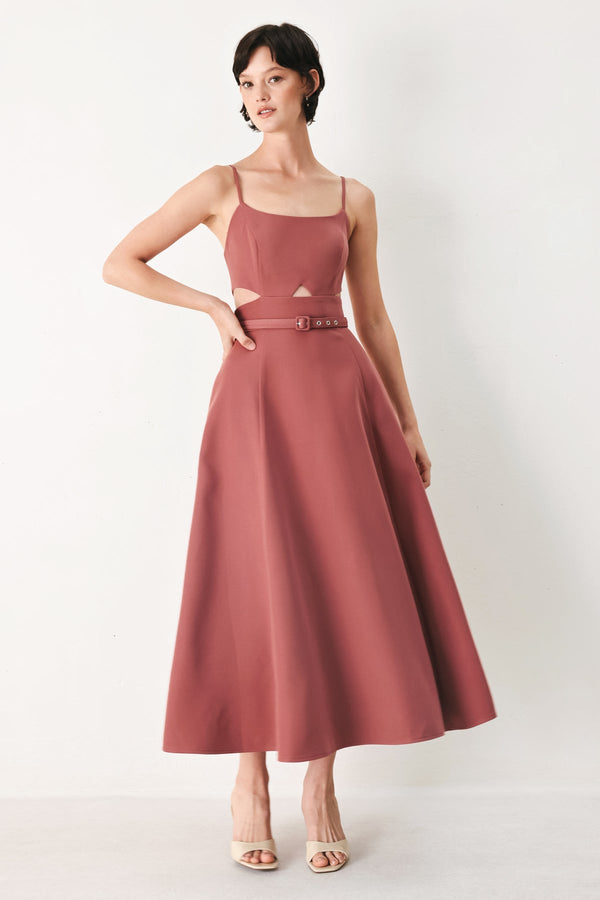 Square Midi Crepe Cocktail A-Line Flying Tomato FD2178