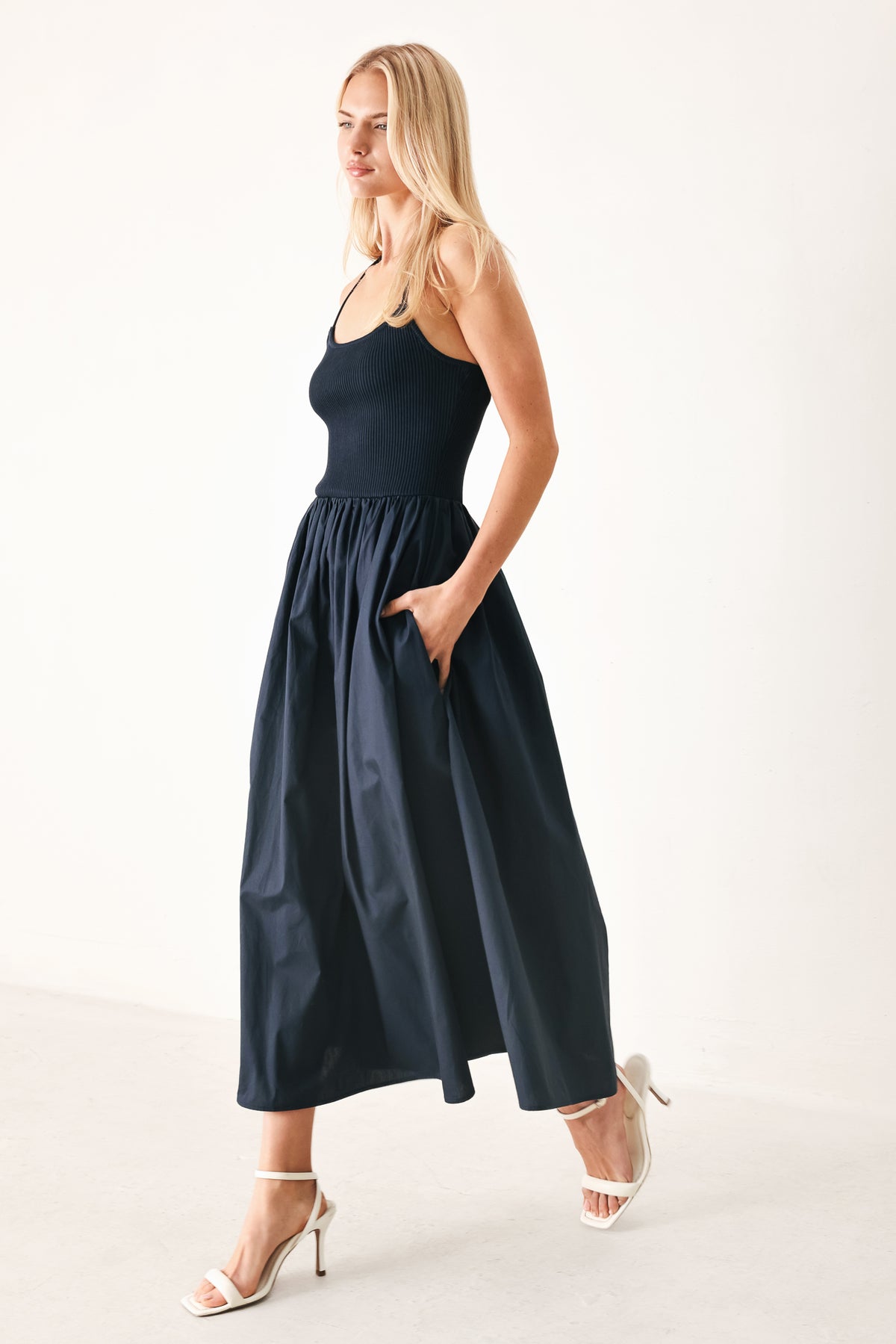 Scoop Midi Jersey Evening A-Line Flying Tomato FD2213