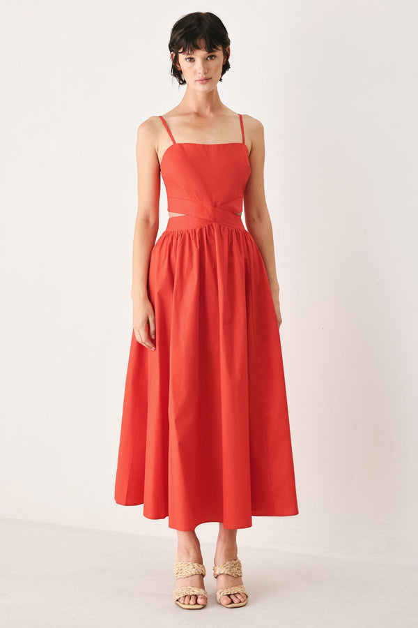 Square Midi Satin Cocktail A-Line Flying Tomato FD2225