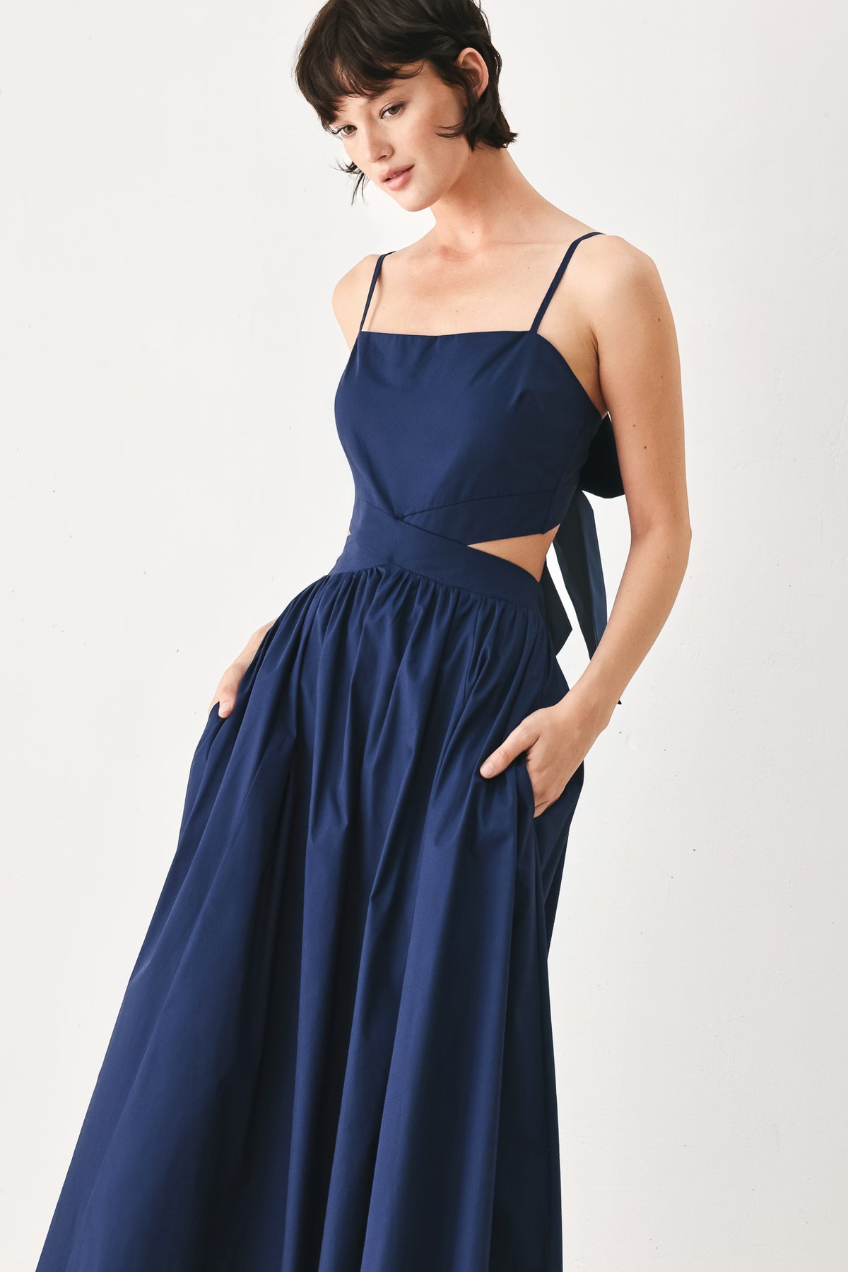 Square Midi Satin Cocktail A-Line Flying Tomato FD2225