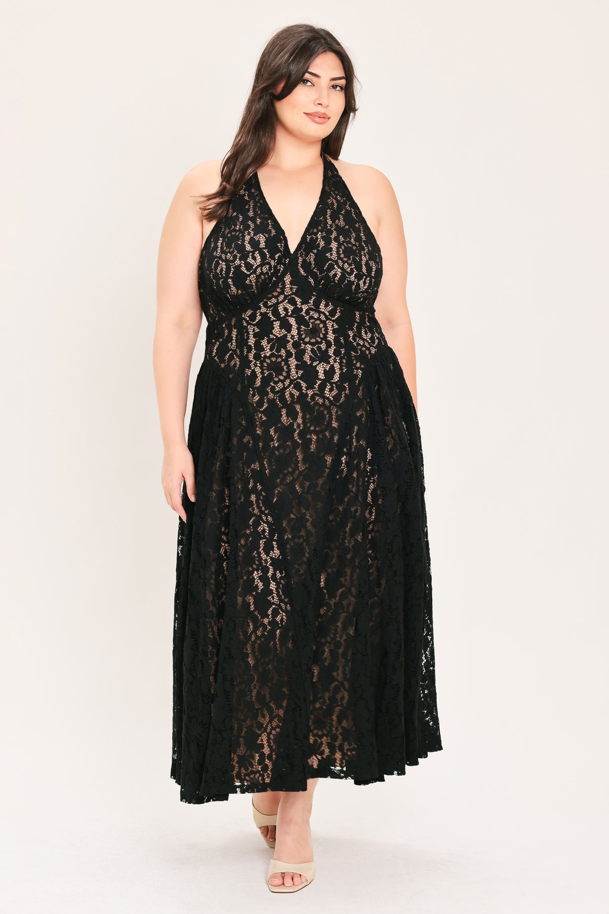 Halter Tea-Length Lace Occasion A-Line Flying Tomato FD2336