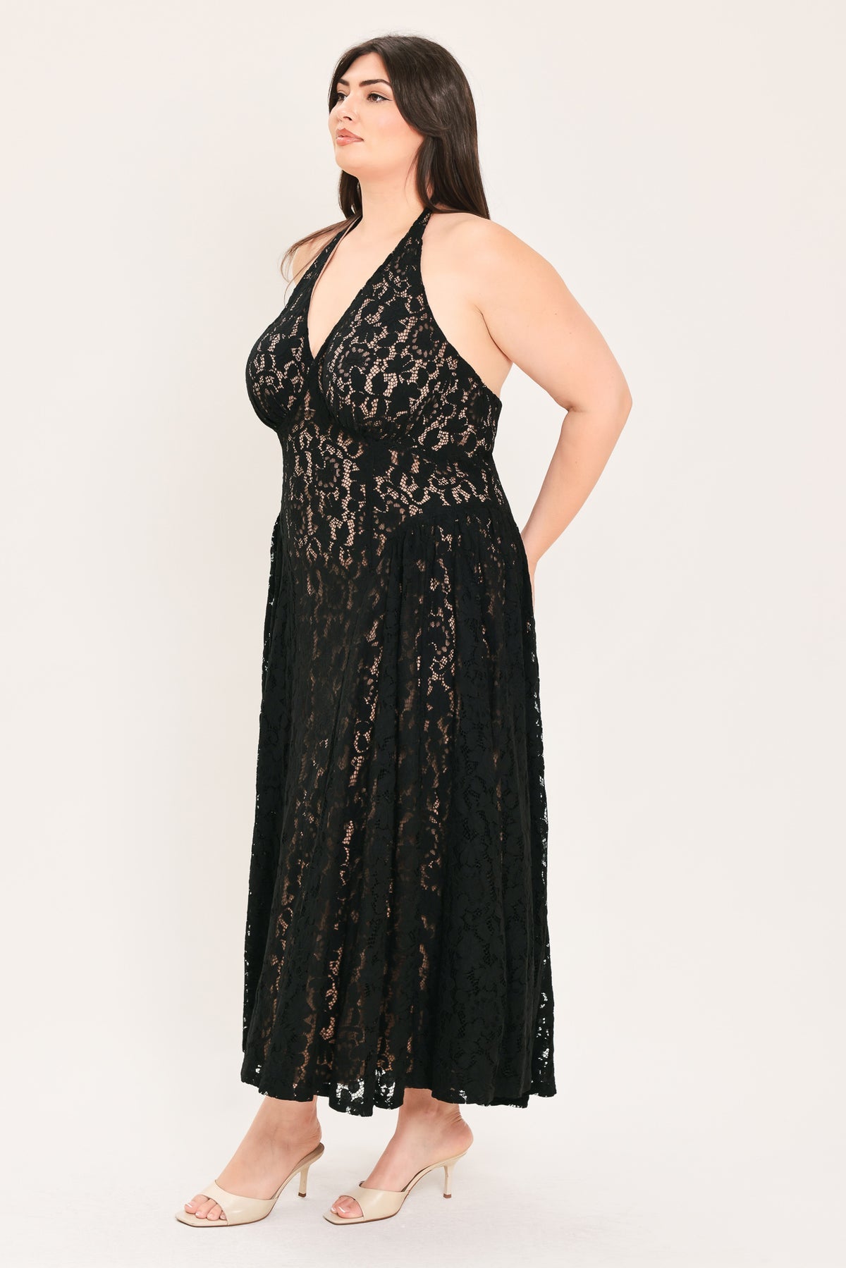 Halter Tea-Length Lace Occasion A-Line Flying Tomato FD2336