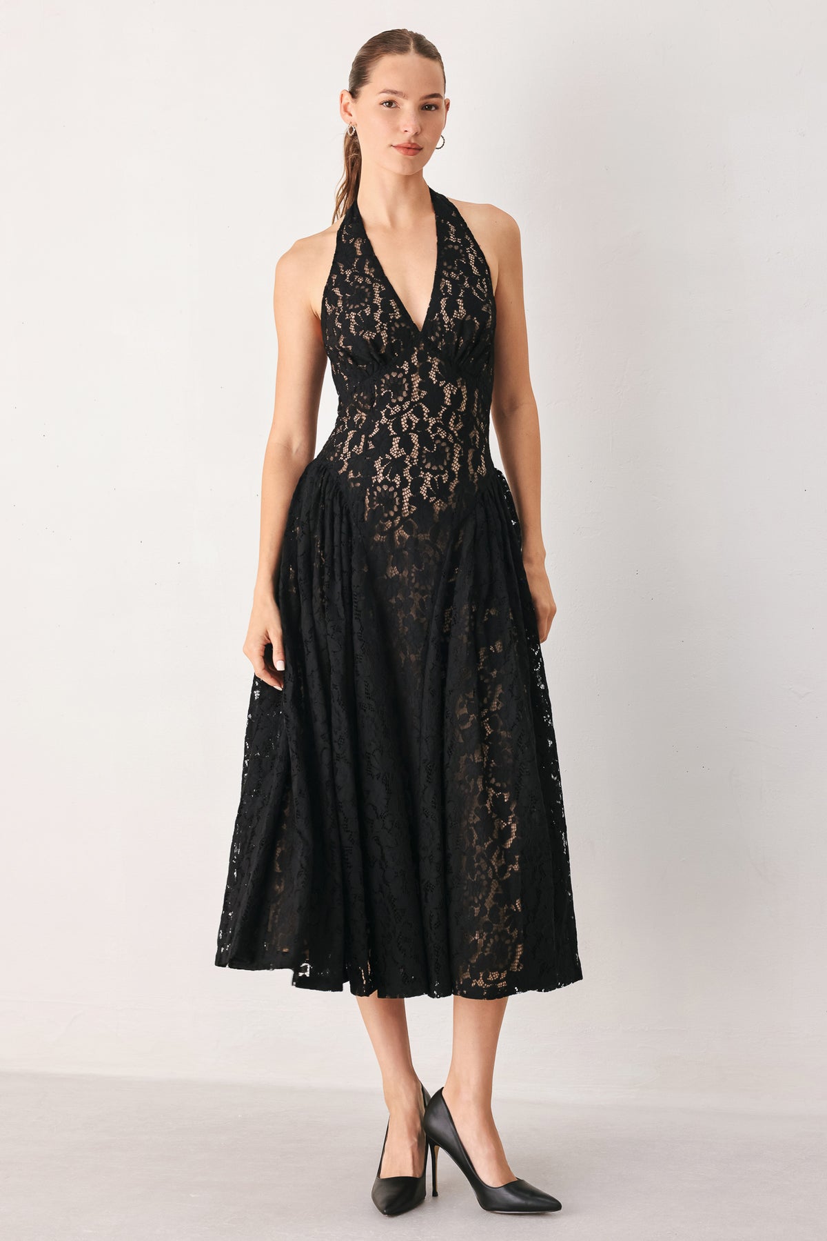 Halter Tea-Length Lace Occasion A-Line Flying Tomato FD2336