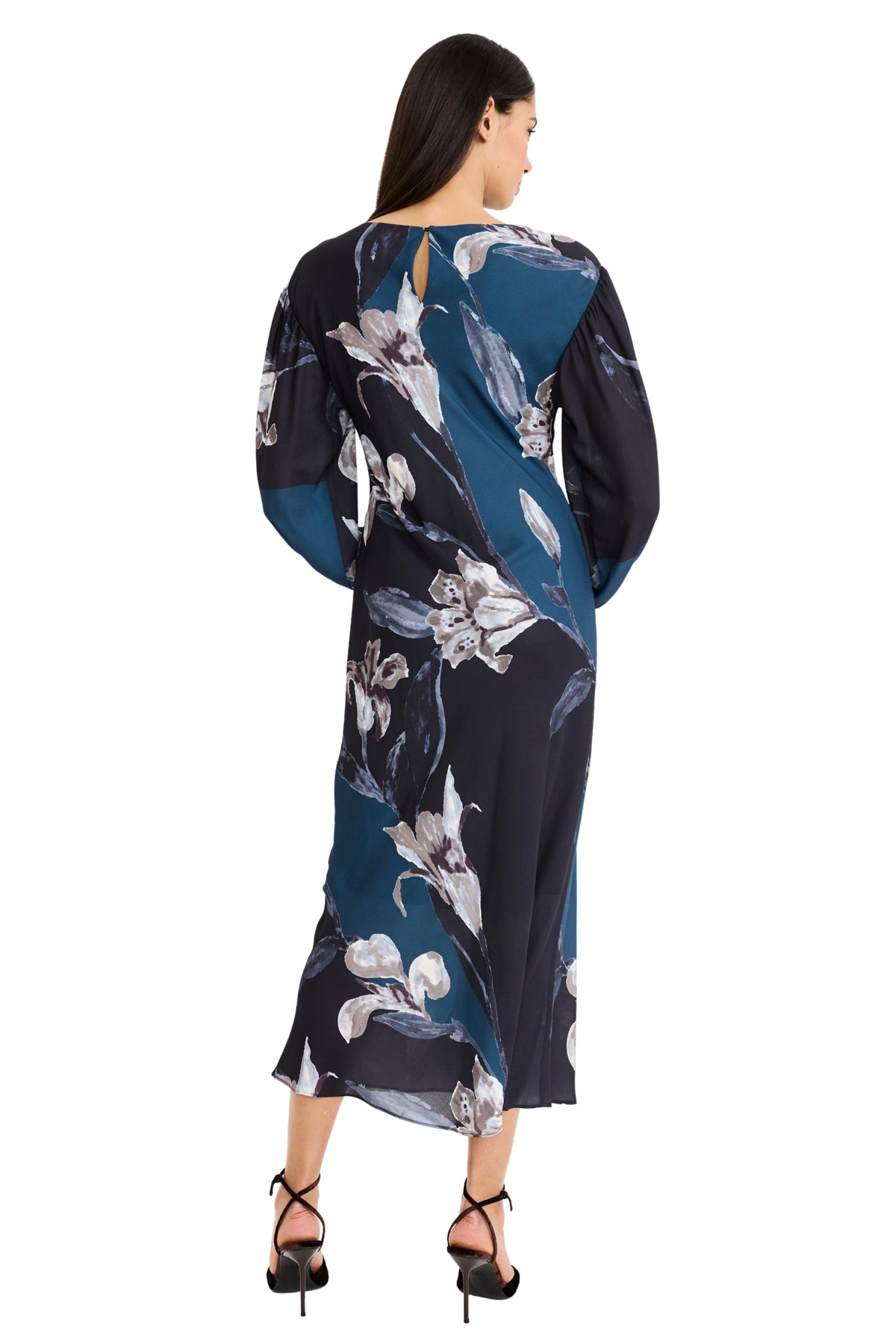 Printed Floral Georgette Dress Maggy London G7162M