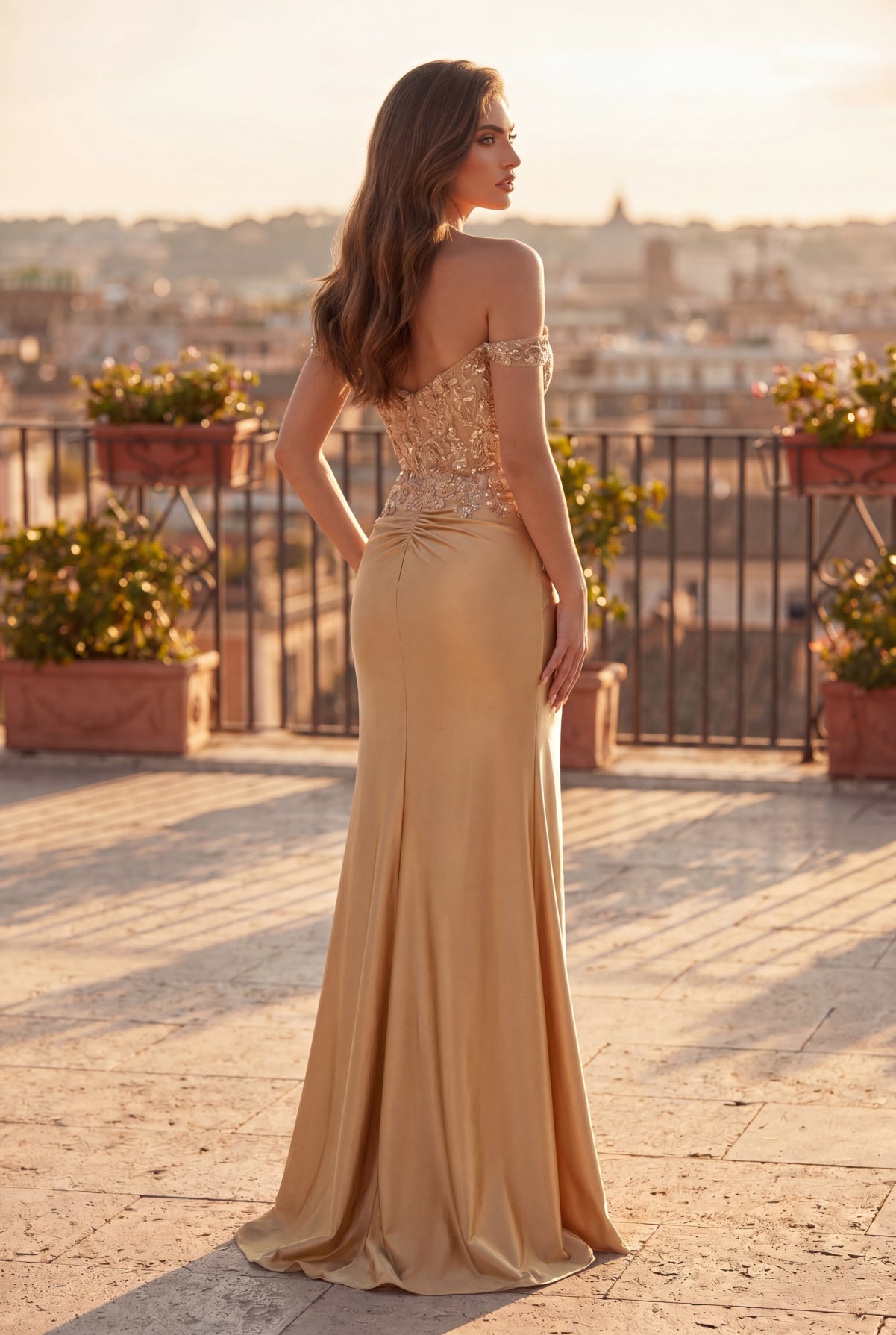 Off Shoulder Corset Formal Evening Dress