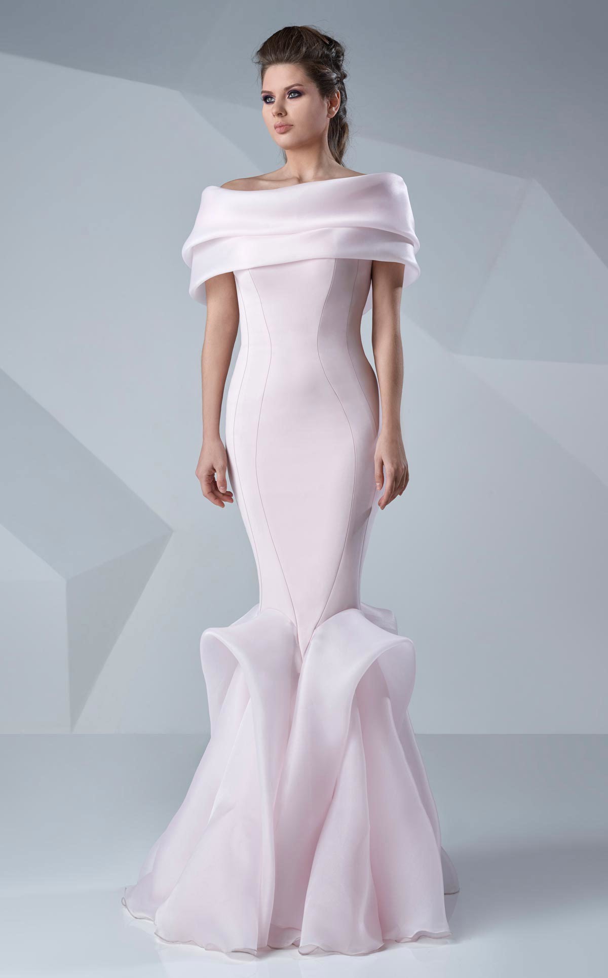 Off-the-Shoulder Floor-Length Organza Formal Mermaid MNM Couture G0620