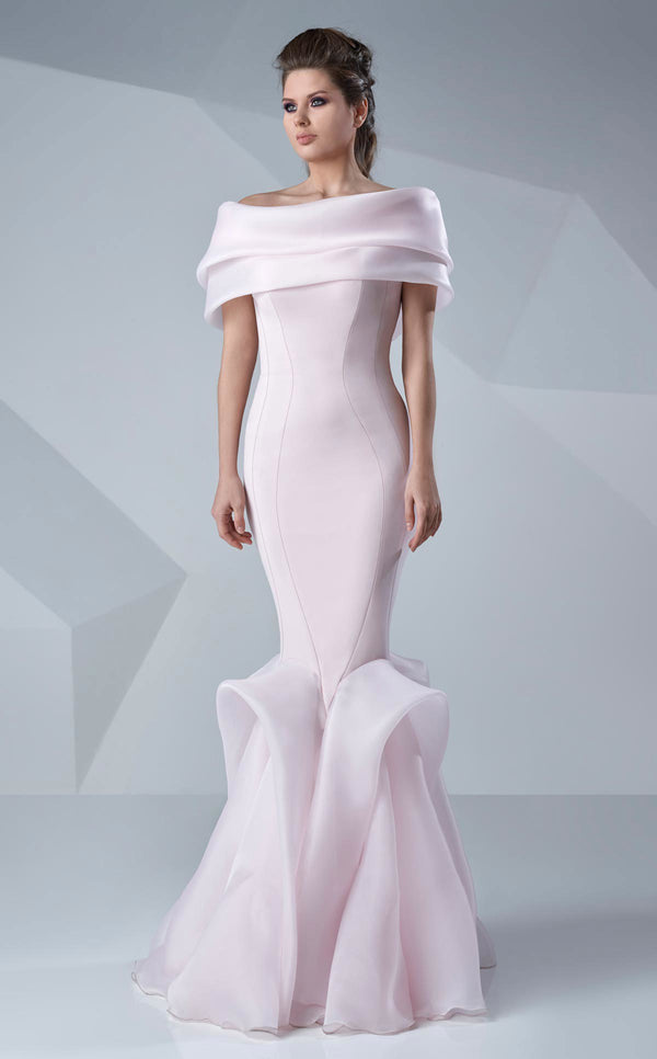 Off-the-Shoulder Floor-Length Organza Formal Mermaid MNM Couture G0620