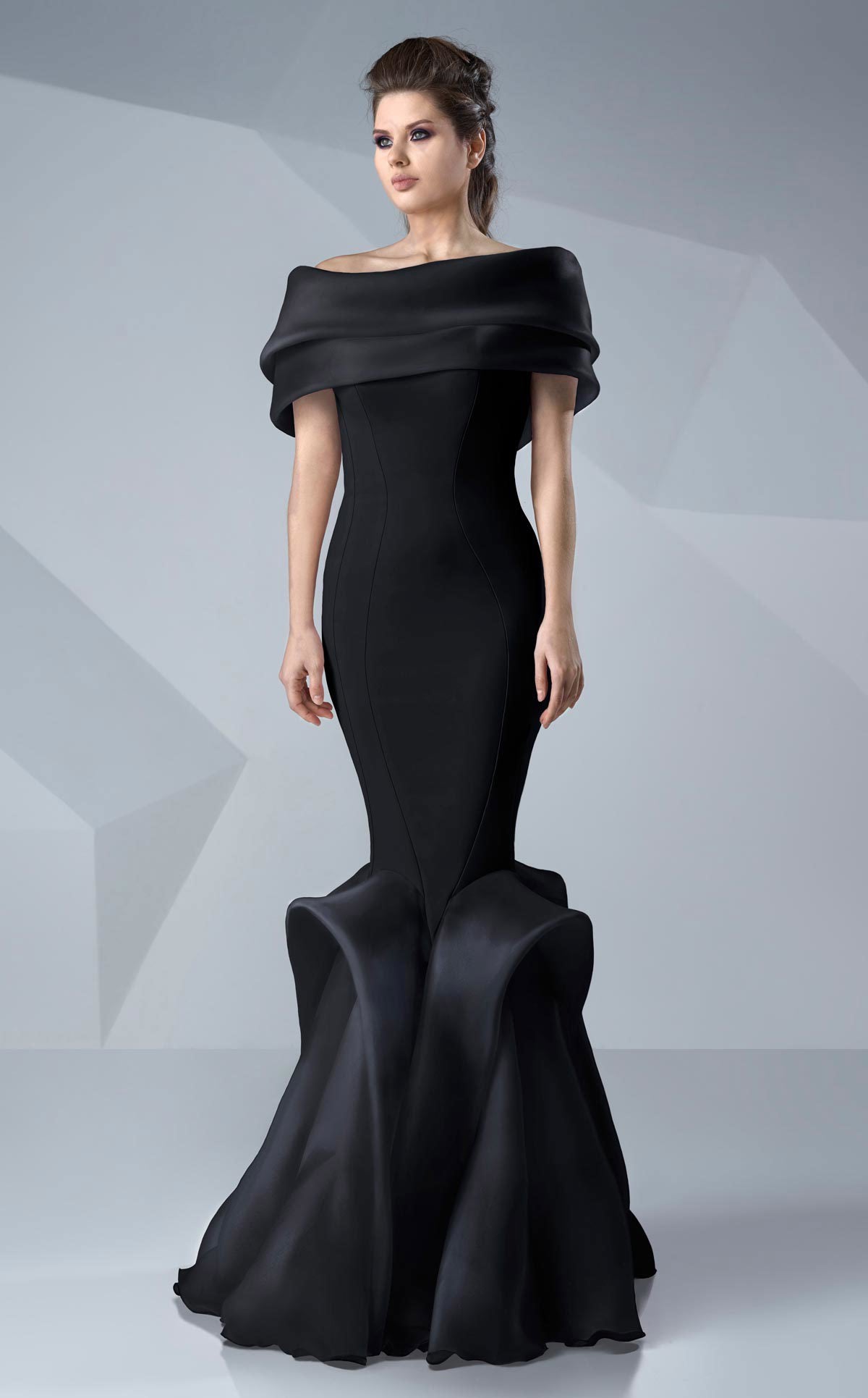 Off-the-Shoulder Floor-Length Organza Formal Mermaid MNM Couture G0620