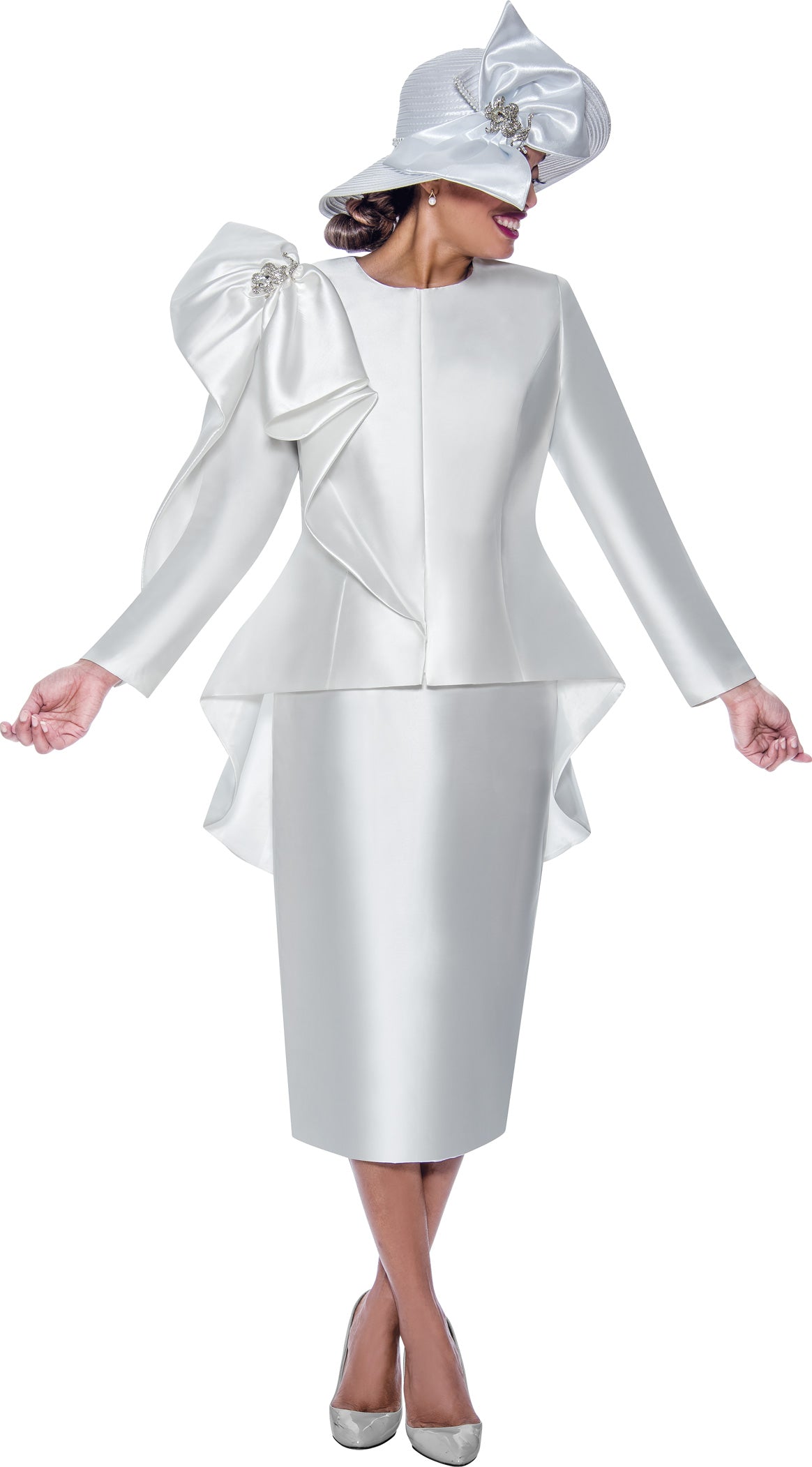Mother of the Bride Dresses Long Sleeve Mother of the Bride Two Piece Set White