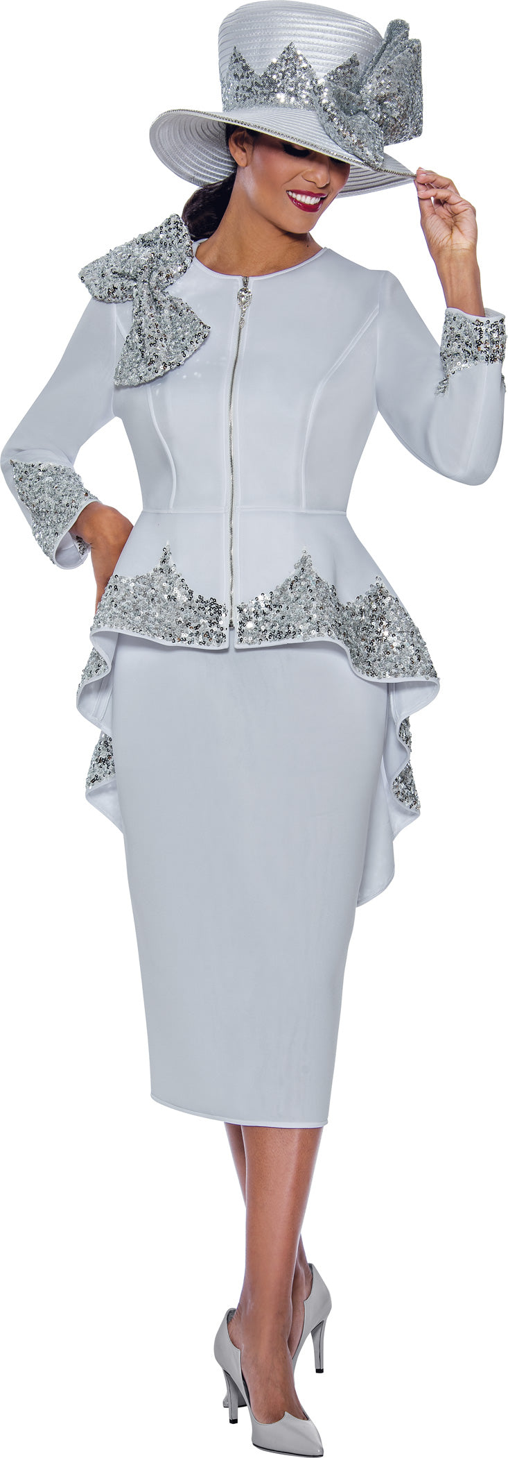 Coral Divine Apparel G10042 Sequin Mother of the Bride Midi Dress for