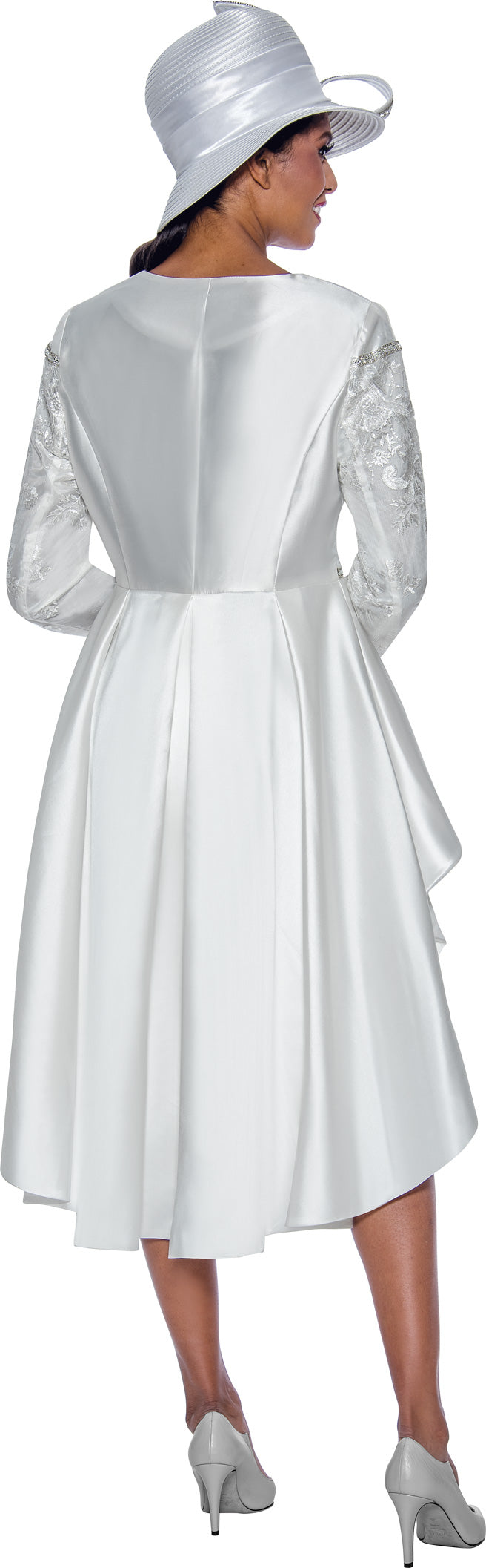 Divine Apparel G10052W Plus Size Beaded Long Sleeve Midi Dress
