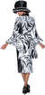 Plus Size Dresses Tea Length Plus Size Mother of the Bride Zebra Pattern Dress Black/White