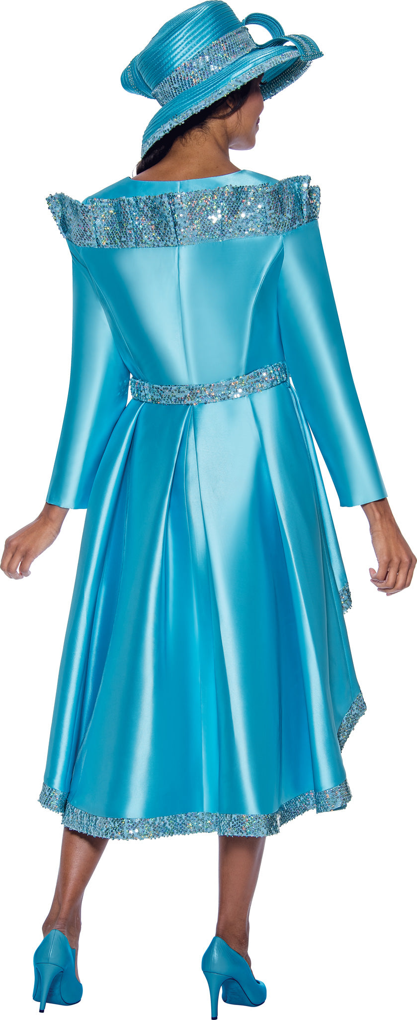 Divine Apparel G10232W Plus Size Formal Tea Length Dress