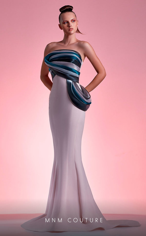 MNM Couture G1203 Long Fitted Evening Gown Mermaid Formal Dress