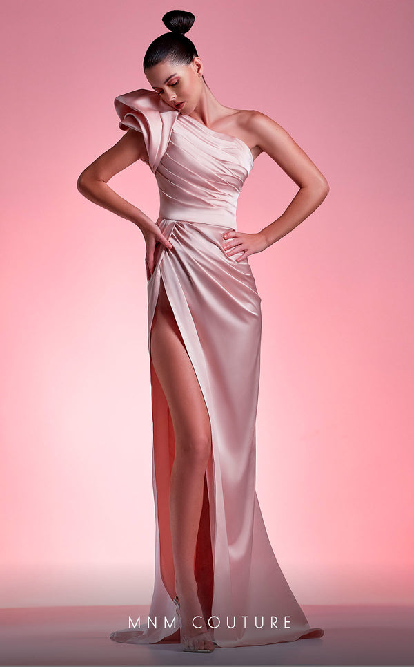MNM Couture G1217 Pleated Long Formal Mermaid Prom Dress