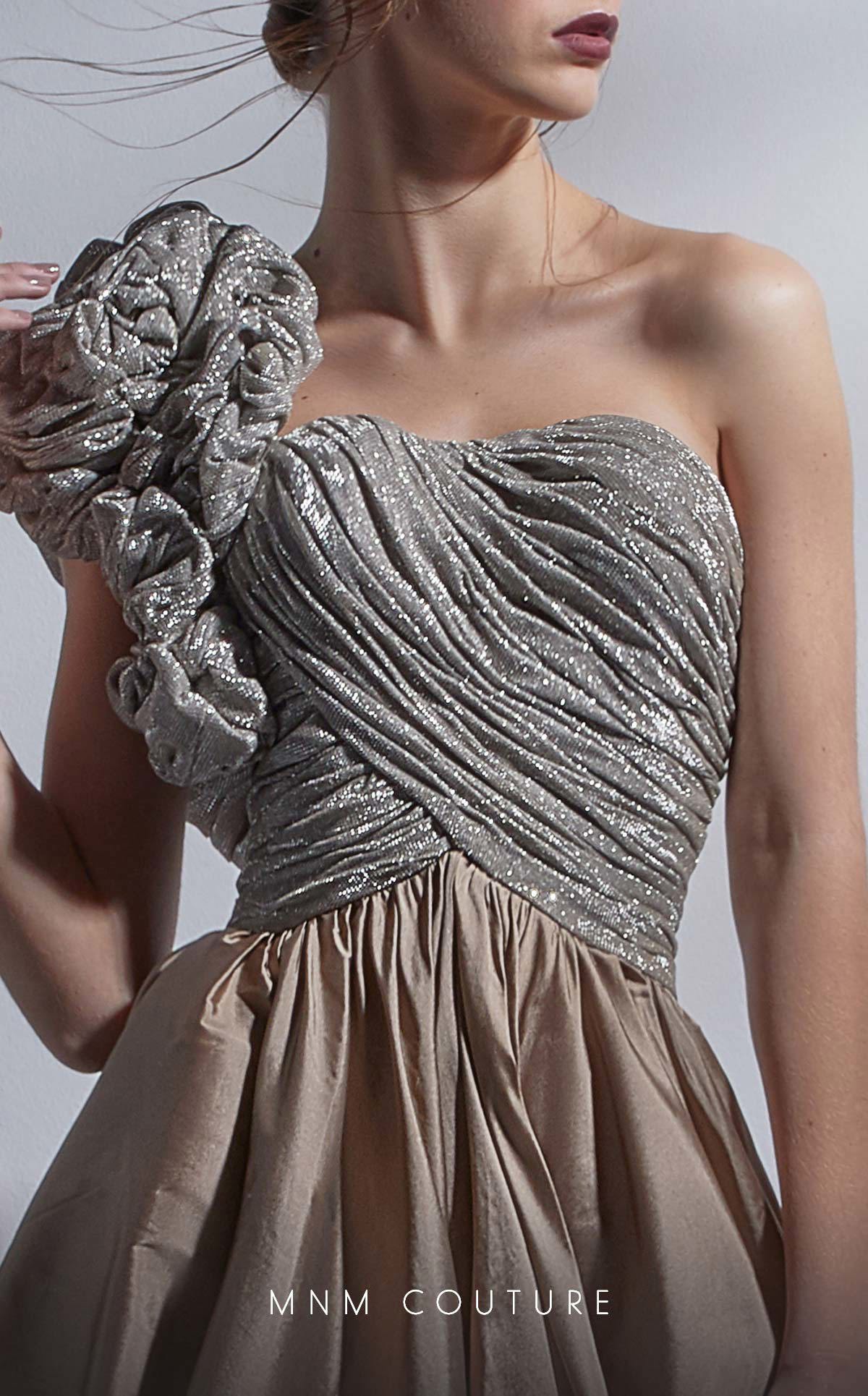 MNM Couture G1260 Formal Long Metallic Ball Gown Prom Dress
