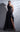 Formal Dresses A Line Long Formal Pleated Peplum Ruffle Evening Dress Black
