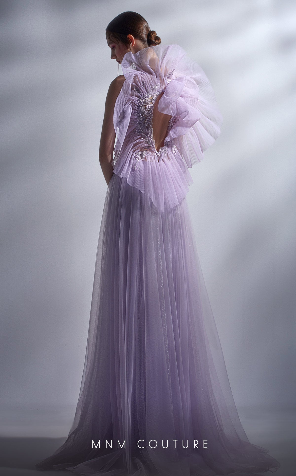 MNM Couture G1284 Long Beaded Applique Formal A Line Prom Dress