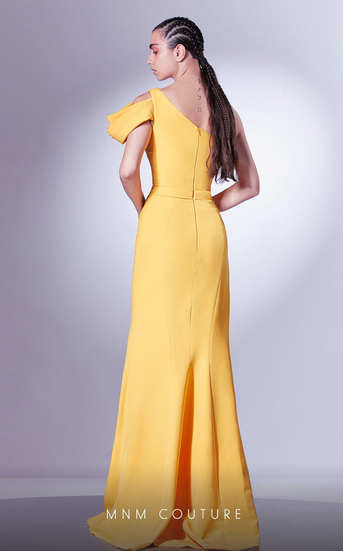 MNM Couture G1342 Pleated Formal Long Mermaid Fit Evening Prom Dress