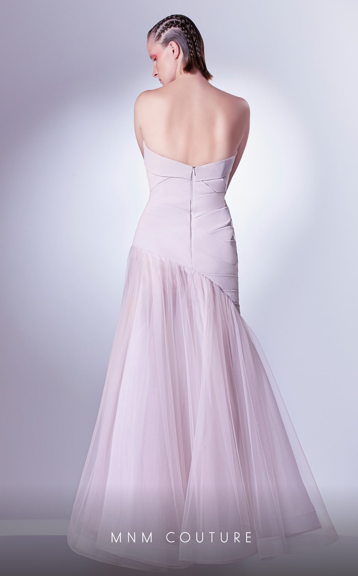 Strapless Floor-Length Tulle Evening Mermaid MNM Couture G1343