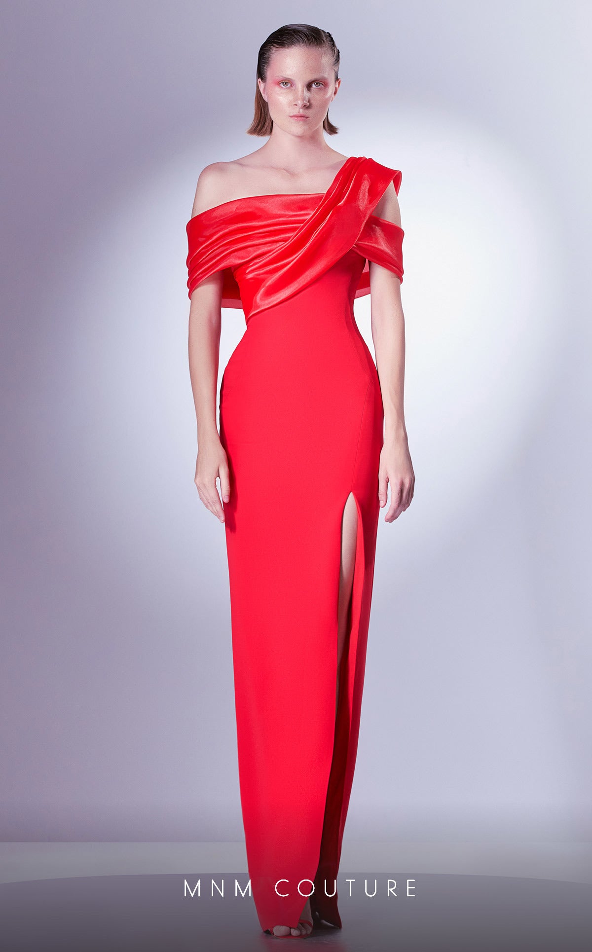 MNM Couture G1346 Long Fitted Slit Formal Dress