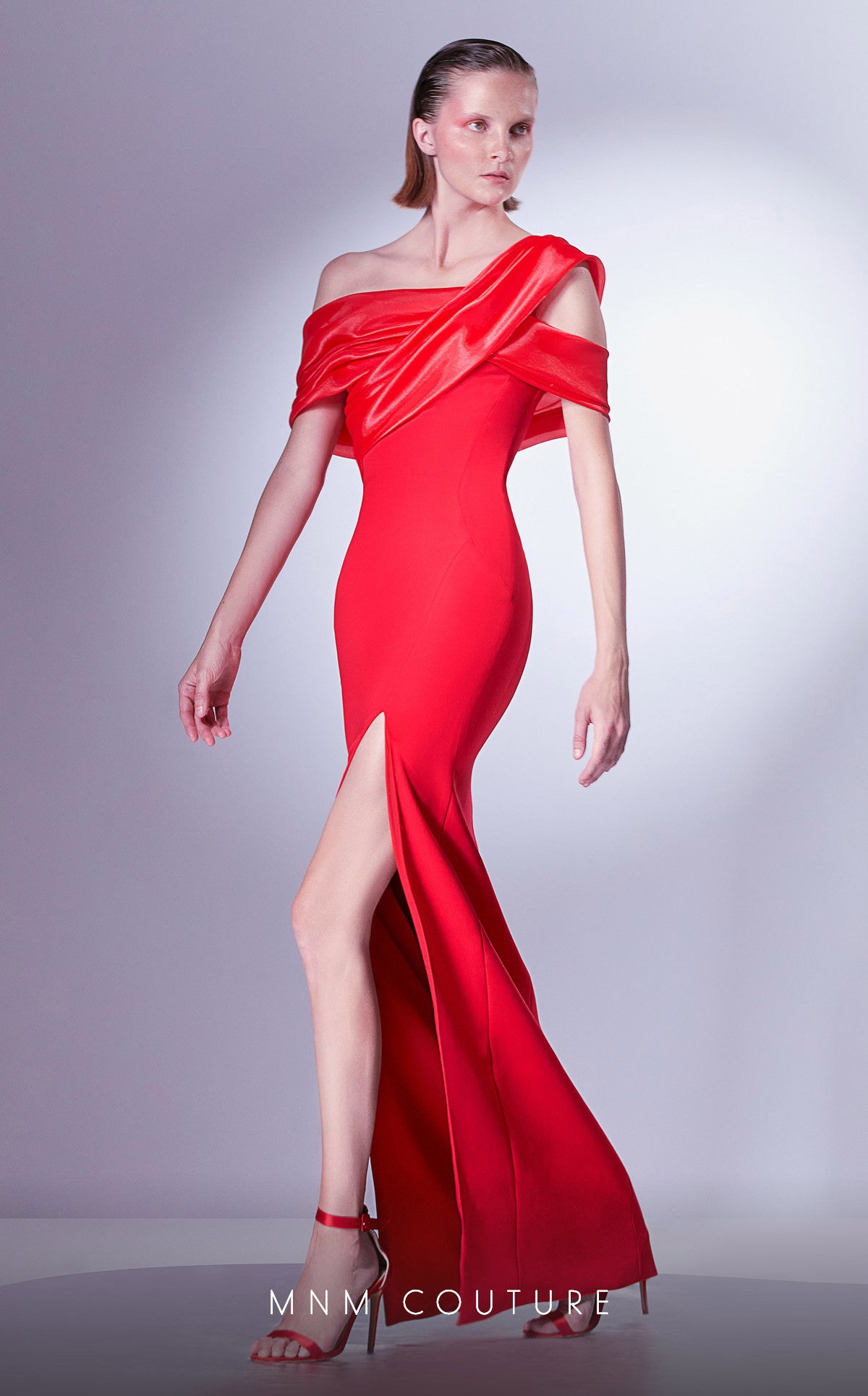 MNM Couture G1346 Long Fitted Slit Formal Dress
