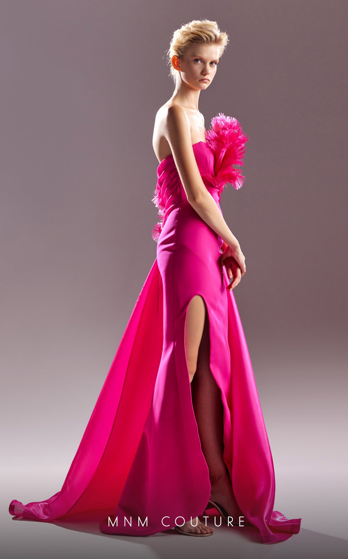 MNM Couture G1500 Fitted Long Slit Formal Evening Dress