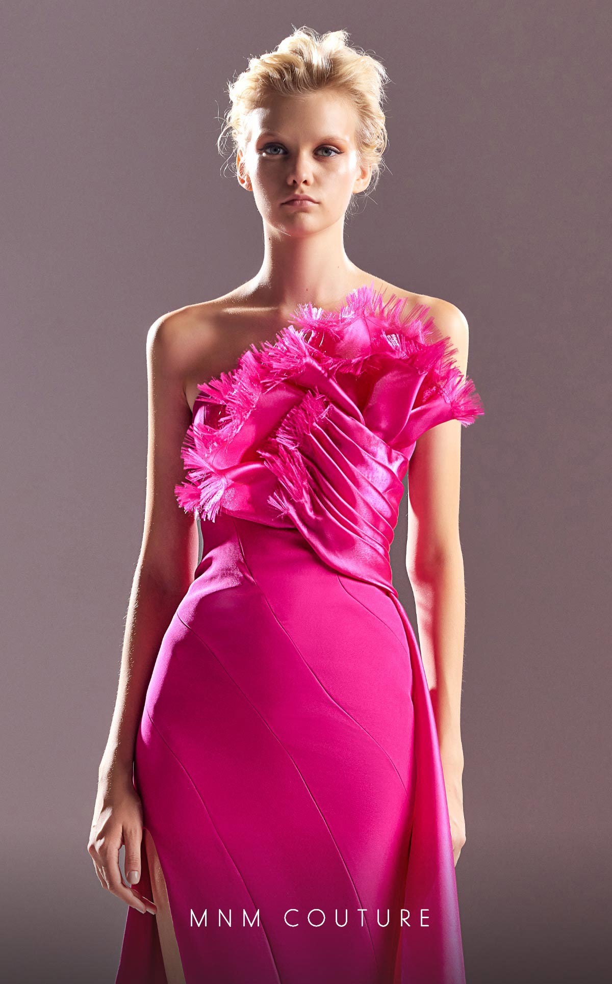 MNM Couture G1500 Fitted Long Slit Formal Evening Dress
