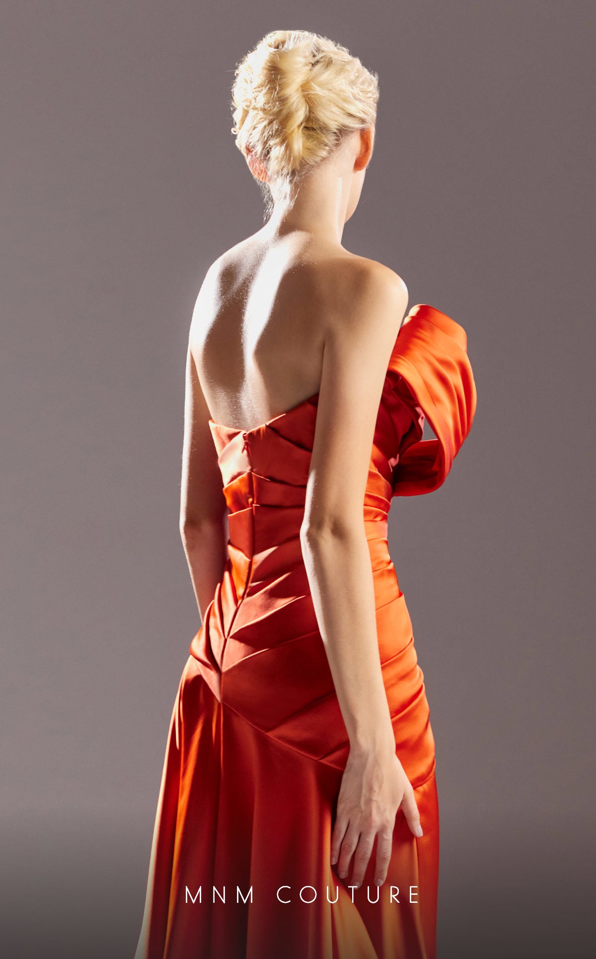 MNM Couture G1511 Long A Line Pleated Formal Dress