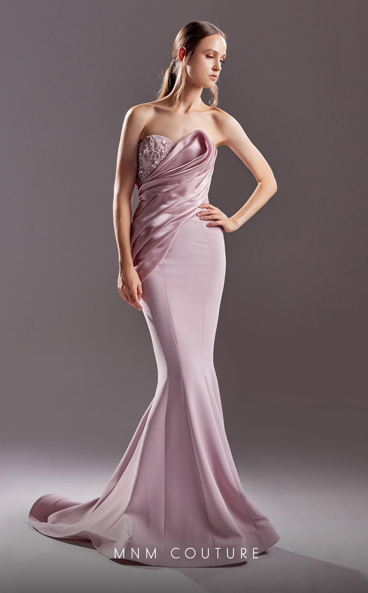 MNM Couture G1513 Long Formal Fitted Mermaid Evening Dress