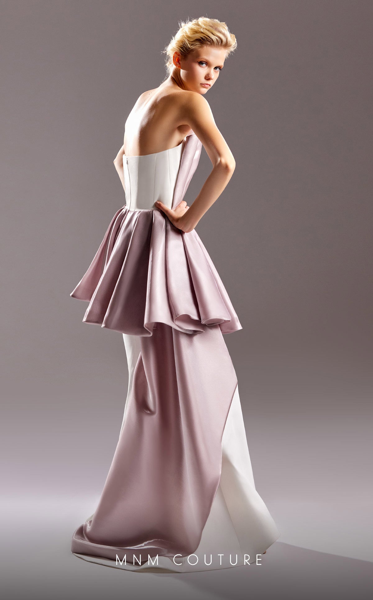 Formal Dresses Fitted Ruffle Long Mermaid Formal Evening Dress White Purple