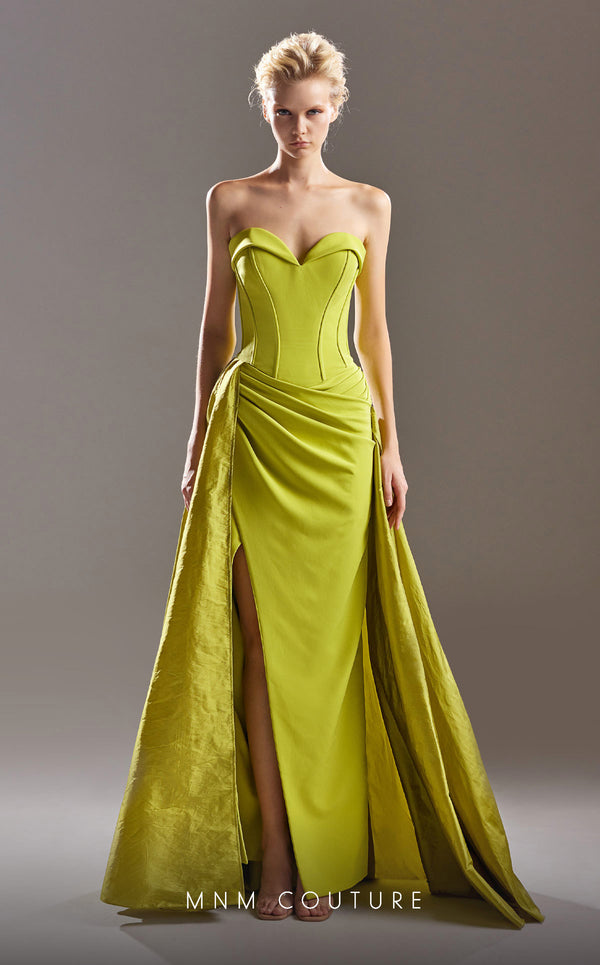 MNM Couture G1534 Overskirt Long Formal Fitted Evening Dress