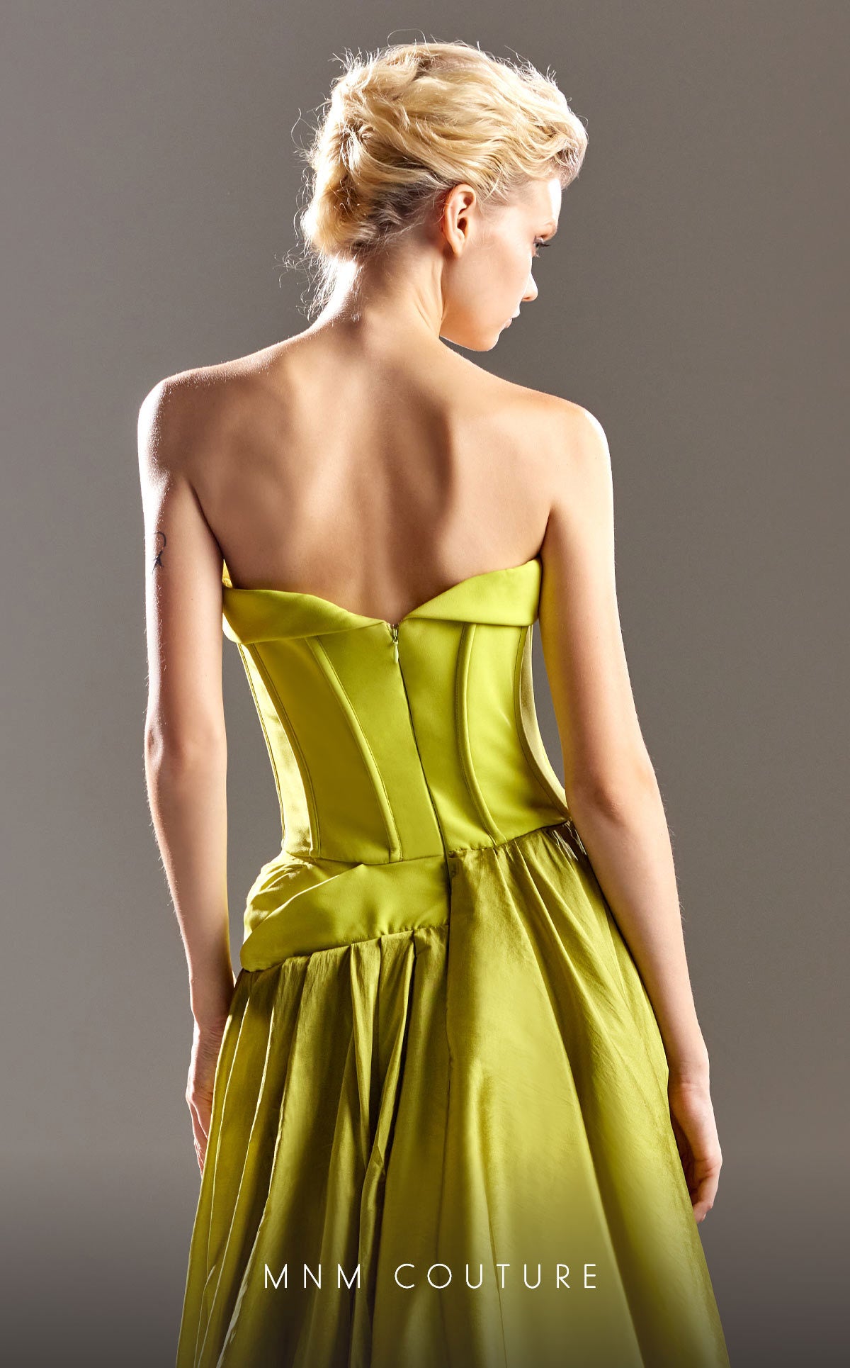 MNM Couture G1534 Overskirt Long Formal Fitted Evening Dress