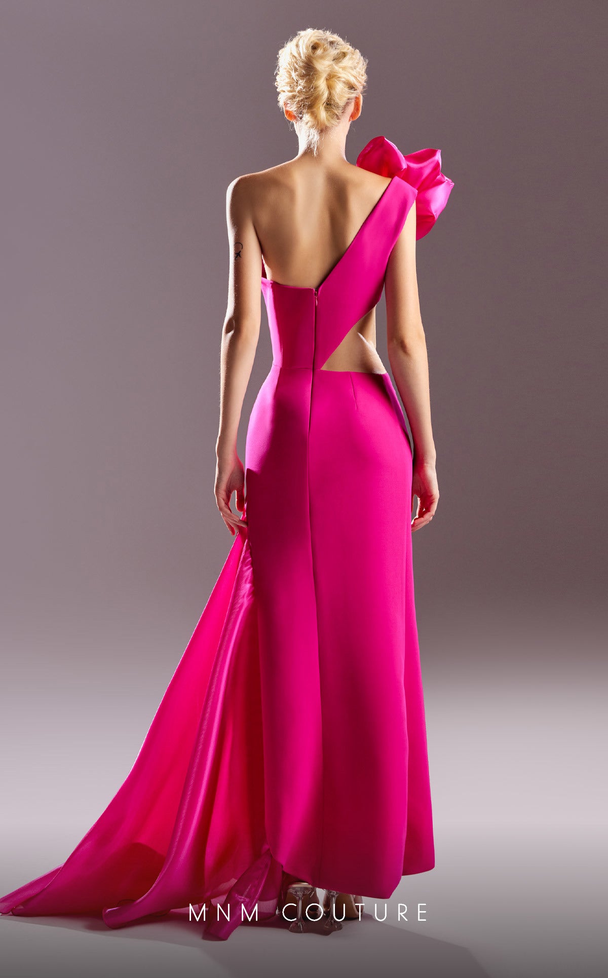 MNM Couture G1538 Long Formal Pleated Slit Prom Dress