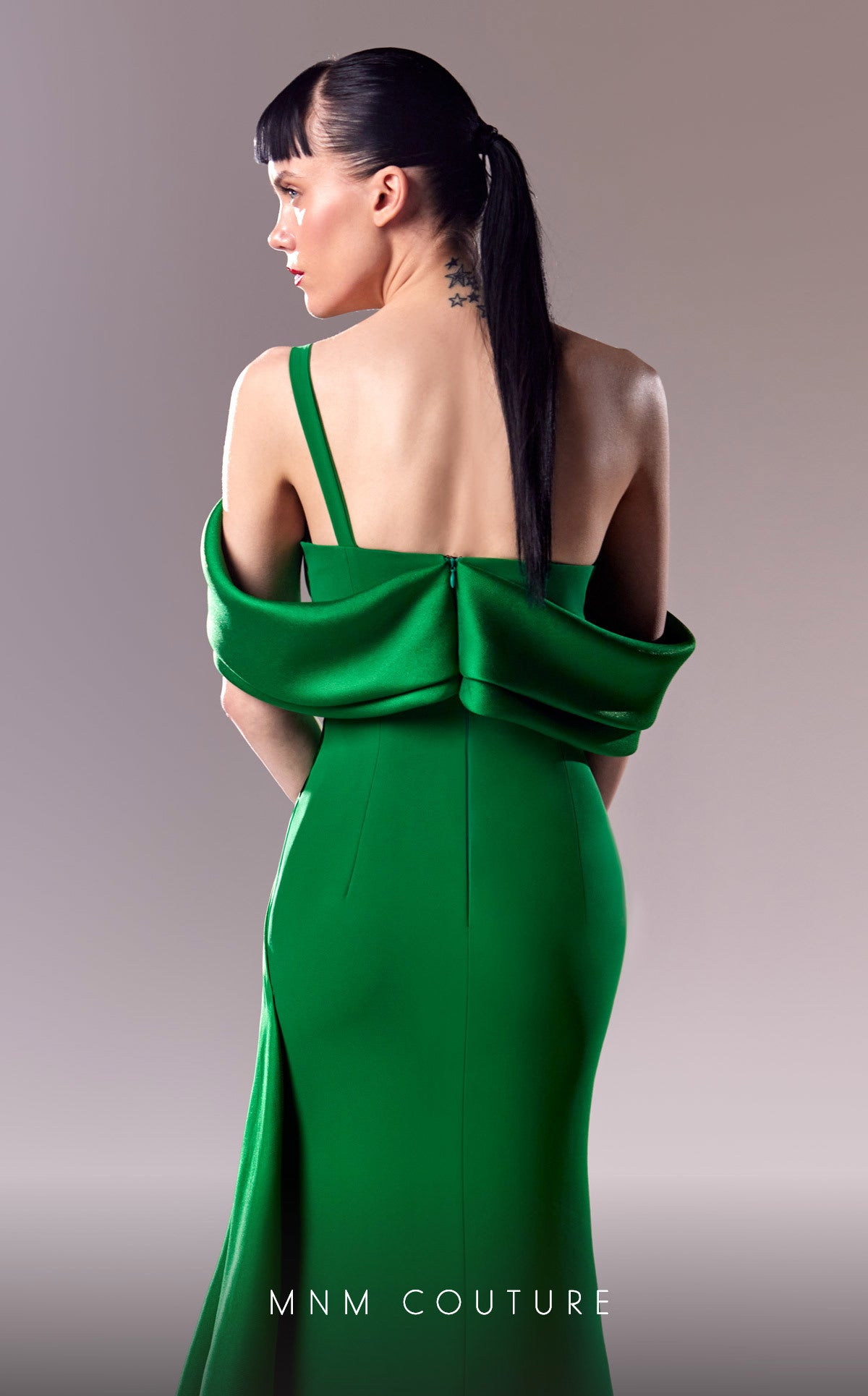 MNM Couture G1603 Long Evening Pleated Slit Formal Dress