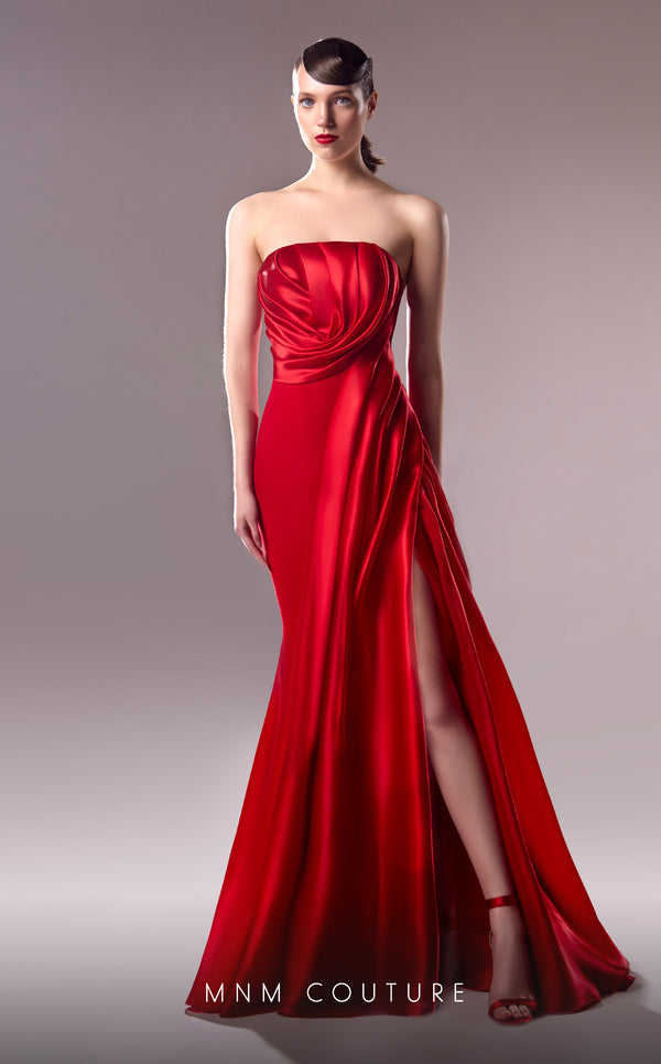 MNM Couture G1610 Fitted Slit Long Mermaid Formal Prom Dres