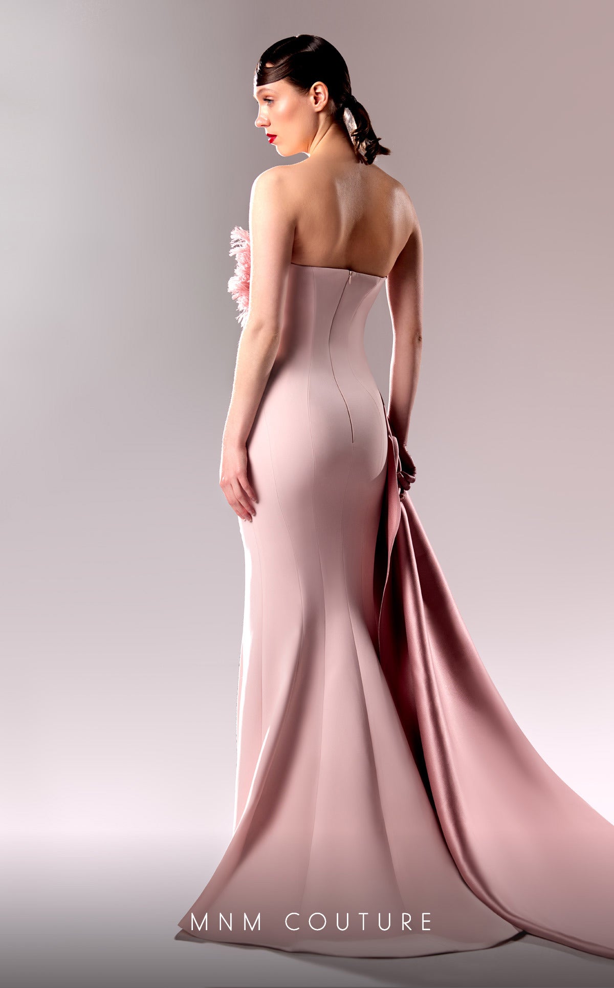 MNM Couture G1611 Pleated Long Formal Mermaid Prom Dress