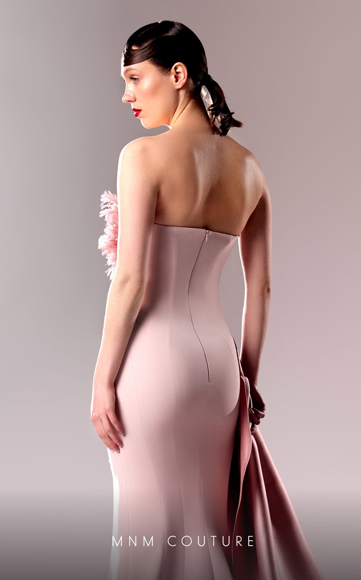 MNM Couture G1611 Pleated Long Formal Mermaid Prom Dress