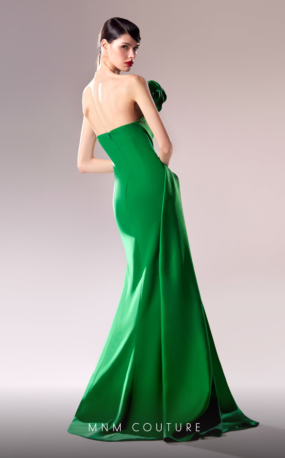 MNM Couture G1621 Pleated Slit Long Formal Mermaid Prom Dress