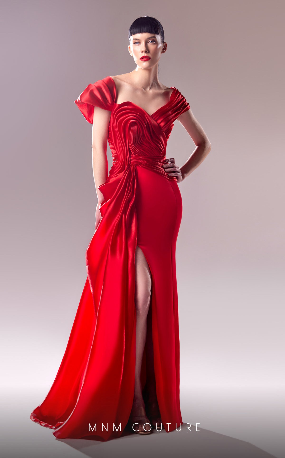 MNM Couture G1624 Prom Long Formal Fitted Slit Evening Dress