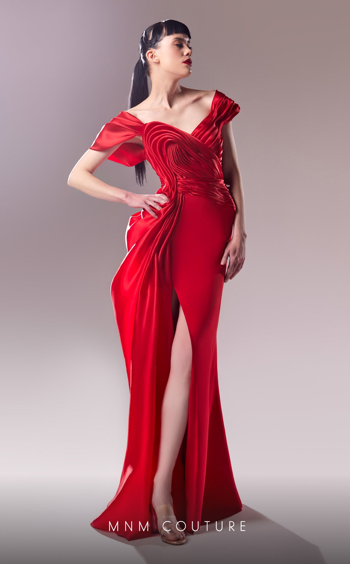 MNM Couture G1624 Prom Long Formal Fitted Slit Evening Dress